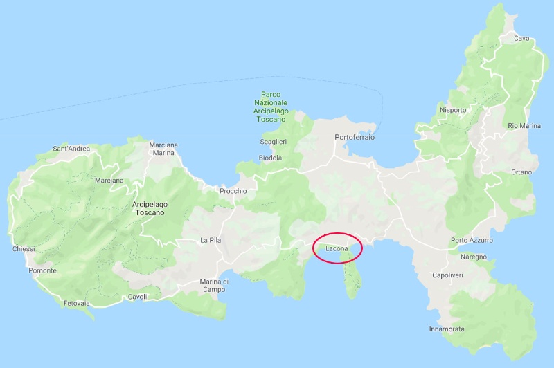 map of Elba Island - Lacona