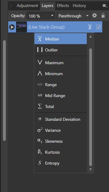 Select the stacking method
